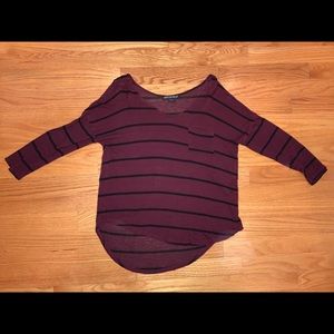 Striped Maroon Long Sleeve